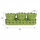 Planters With Tray: Green Planters With Tray: Green