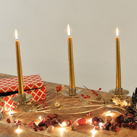 Leaf & Berries Candle Holder