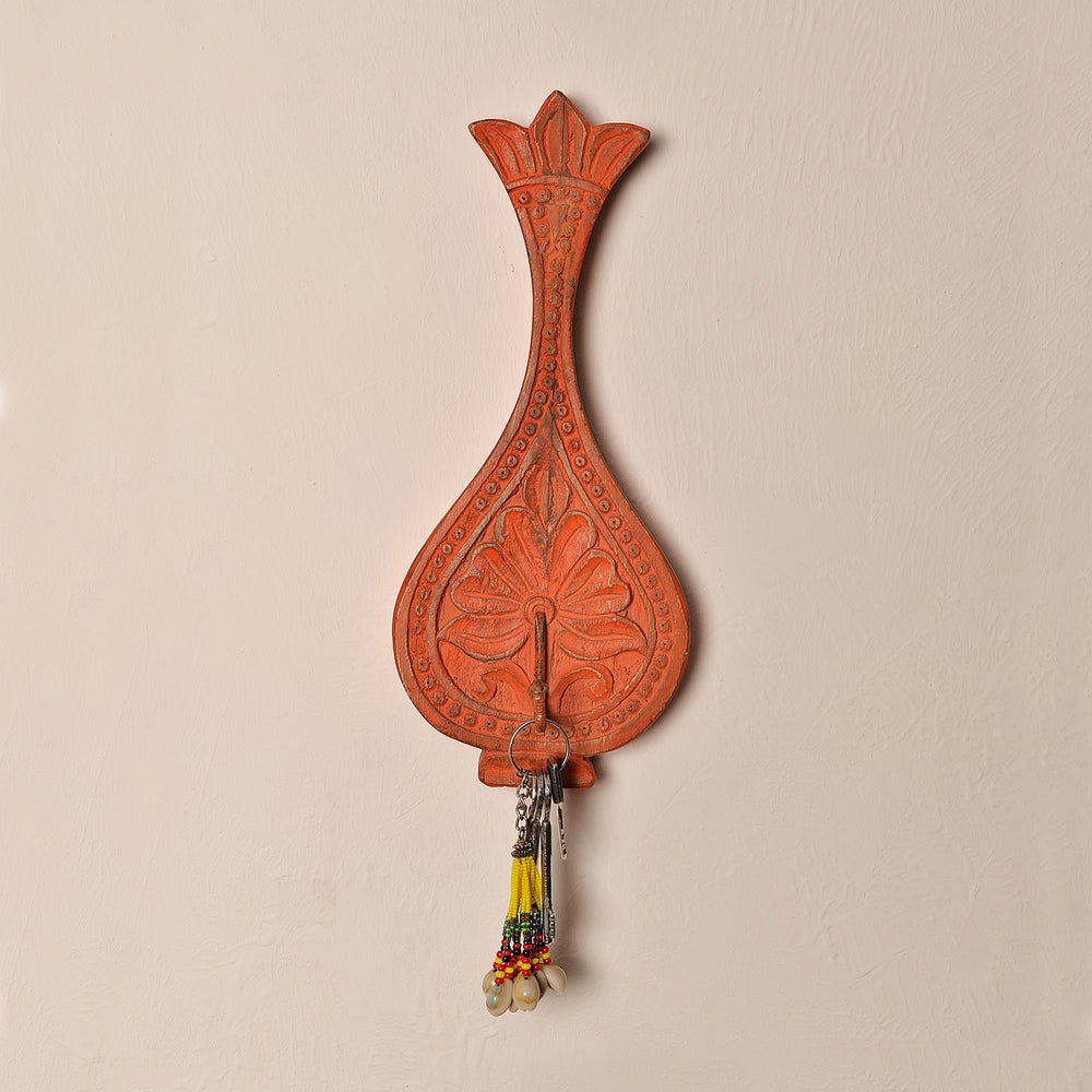 Wood Hook/ Hanger: Orange Wood Hook/ Hanger: Orange