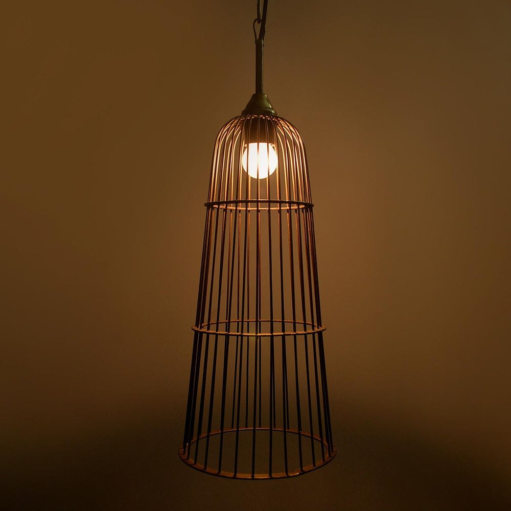 Cage Hanging Light: Antique Gold Cage Hanging Light: Antique Gold