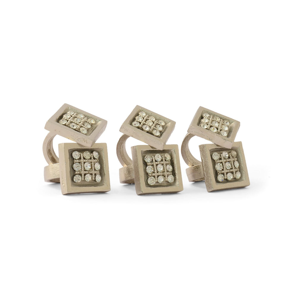 Bejeweled Square Napkin Ring (Set Of 6) Bejeweled Square Napkin Ring (Set Of 6)