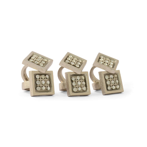 Bejeweled Square Napkin Ring (Set Of 6)