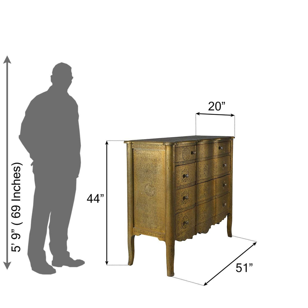 Gold Metal Console, Large Gold Metal Console, Large