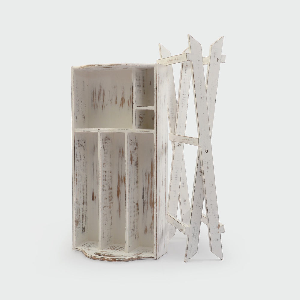 Foldable Bar Tray: Antique White Foldable Bar Tray: Antique White