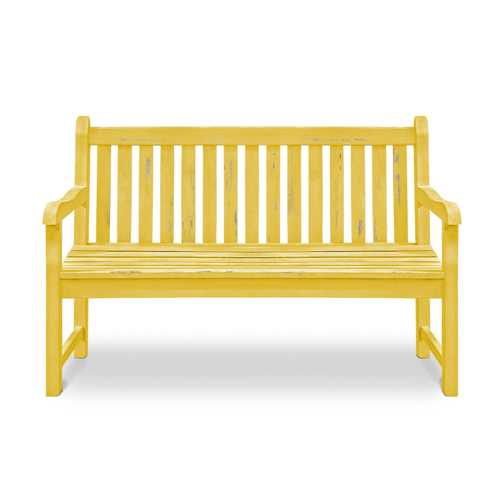 Wooden Bench: Antique Yellow Wooden Bench: Antique Yellow