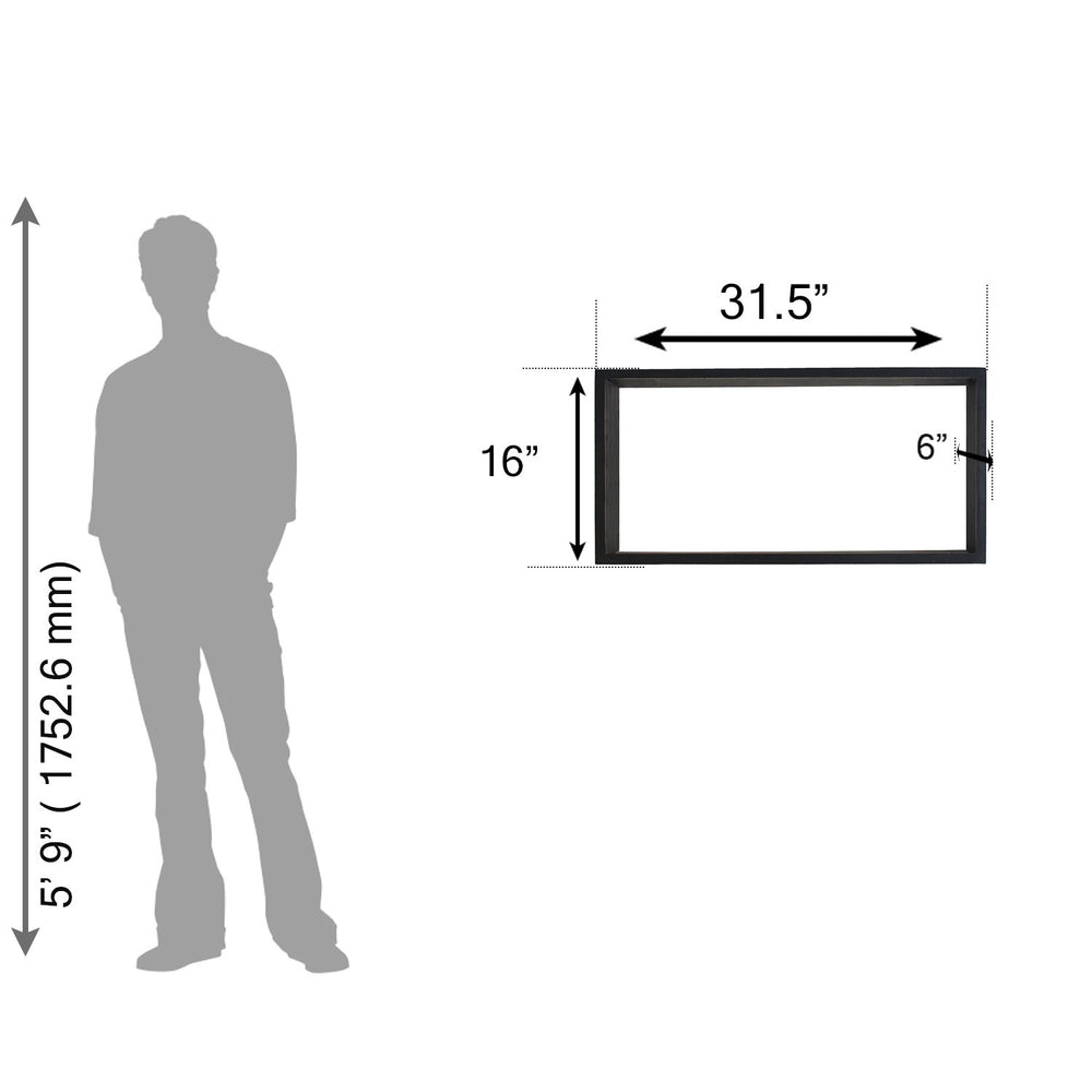 Rectangular Black Wooden Shelf Rectangular Black Wooden Shelf