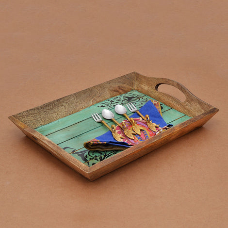 Handpainted Multipurpose Natural Green Tray