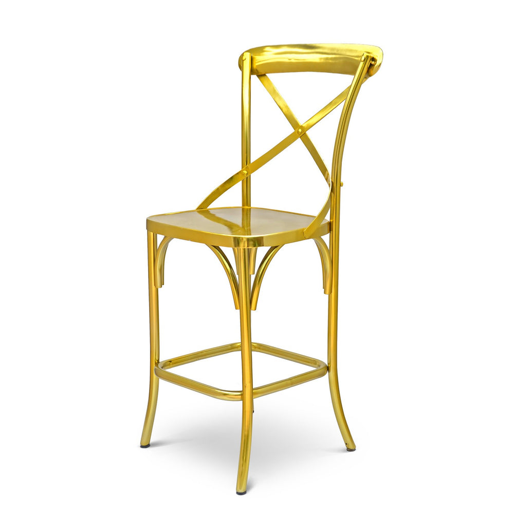 X-Back Bar Chair: Steel Gold X-Back Bar Chair: Steel Gold