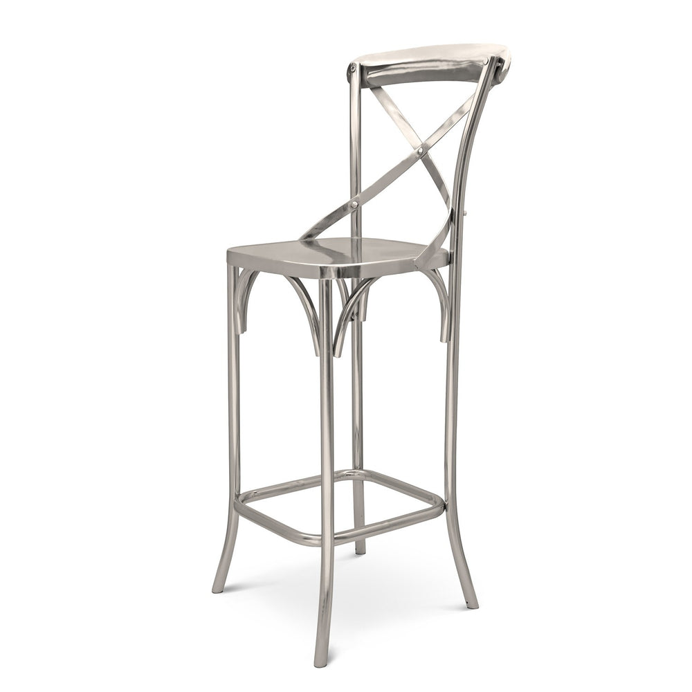 X-Back Bar Chair: Steel Silver X-Back Bar Chair: Steel Silver