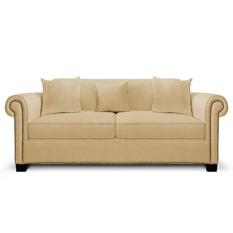 Allen Roll-Arm Sofa: Cream, Fabric