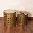 Iron & Glass Accent Table (Set Of 2)