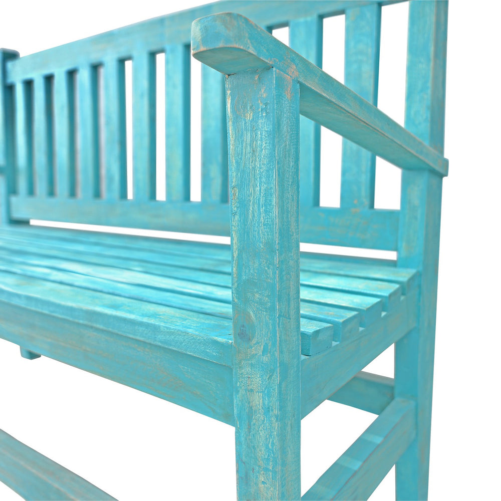 Antique Bench: Turquoise Blue