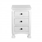 Side Table With 3 Drawers: White