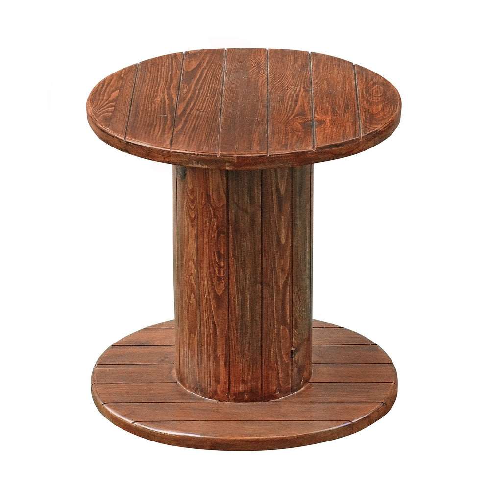 Cable Drum Side Table: Brown
