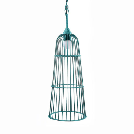 Cage Hanging Light: Antique Turquoise