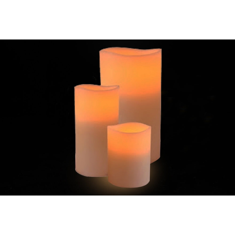 Wax Flicker Led Candles (Set Of 3)