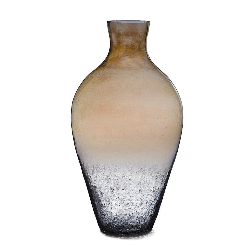 Crackled Amber Glass Vase