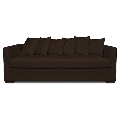 Emelia 3 Seater Sofa: Dark Brown, Fabric