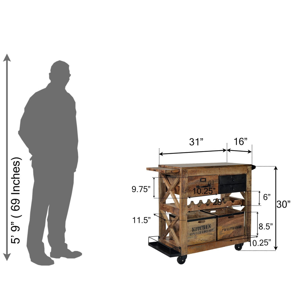 Pullman Industrial Bar Cart