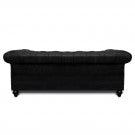 Jacob Chesterfield 3 Seater Sofa: Black, Leather