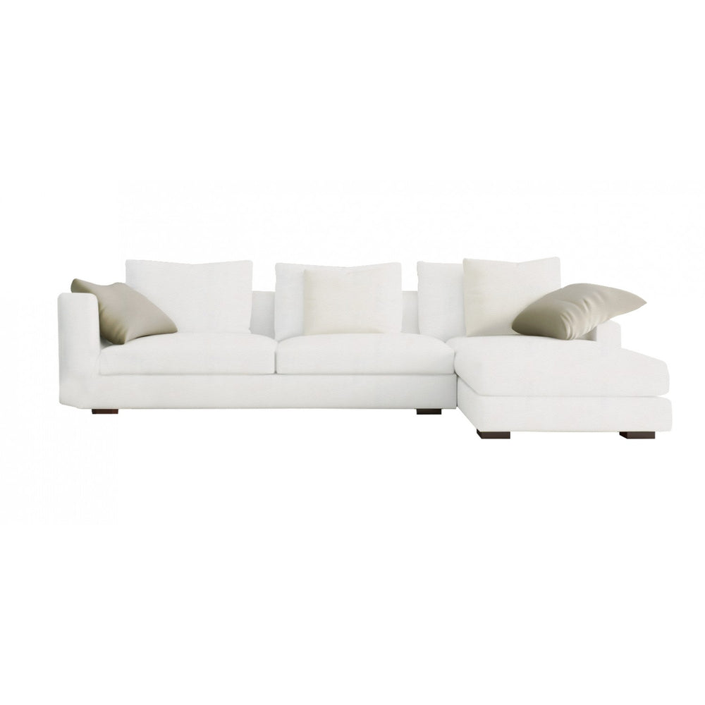 L-Shaped Corner 4 Seater Sofa: White, Leatherette
