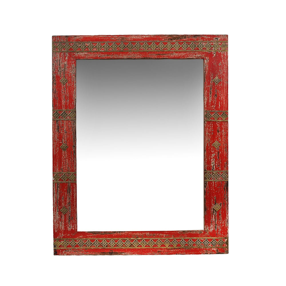 Distressed Red Mirror