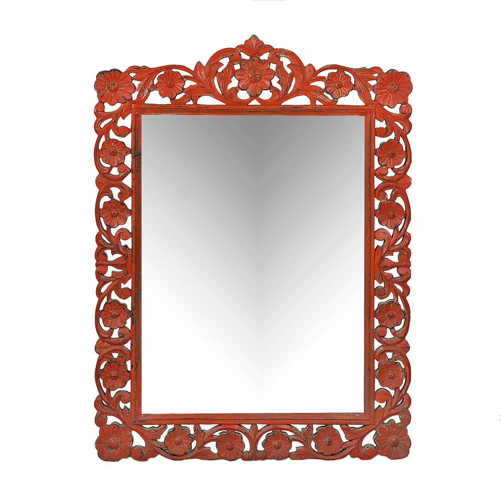 Tangerine Floral Mirror