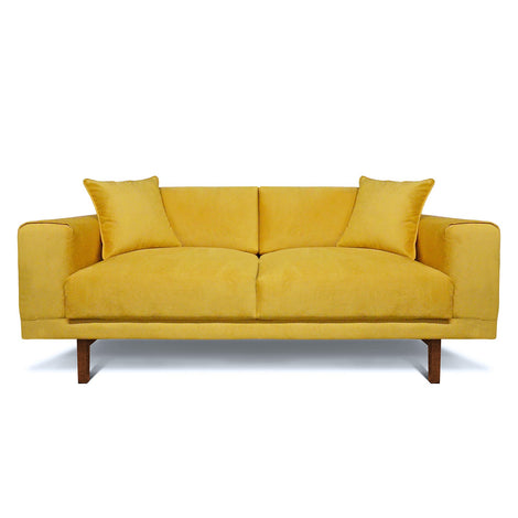 Modern Wide Arm Sofa: Canary Yellow