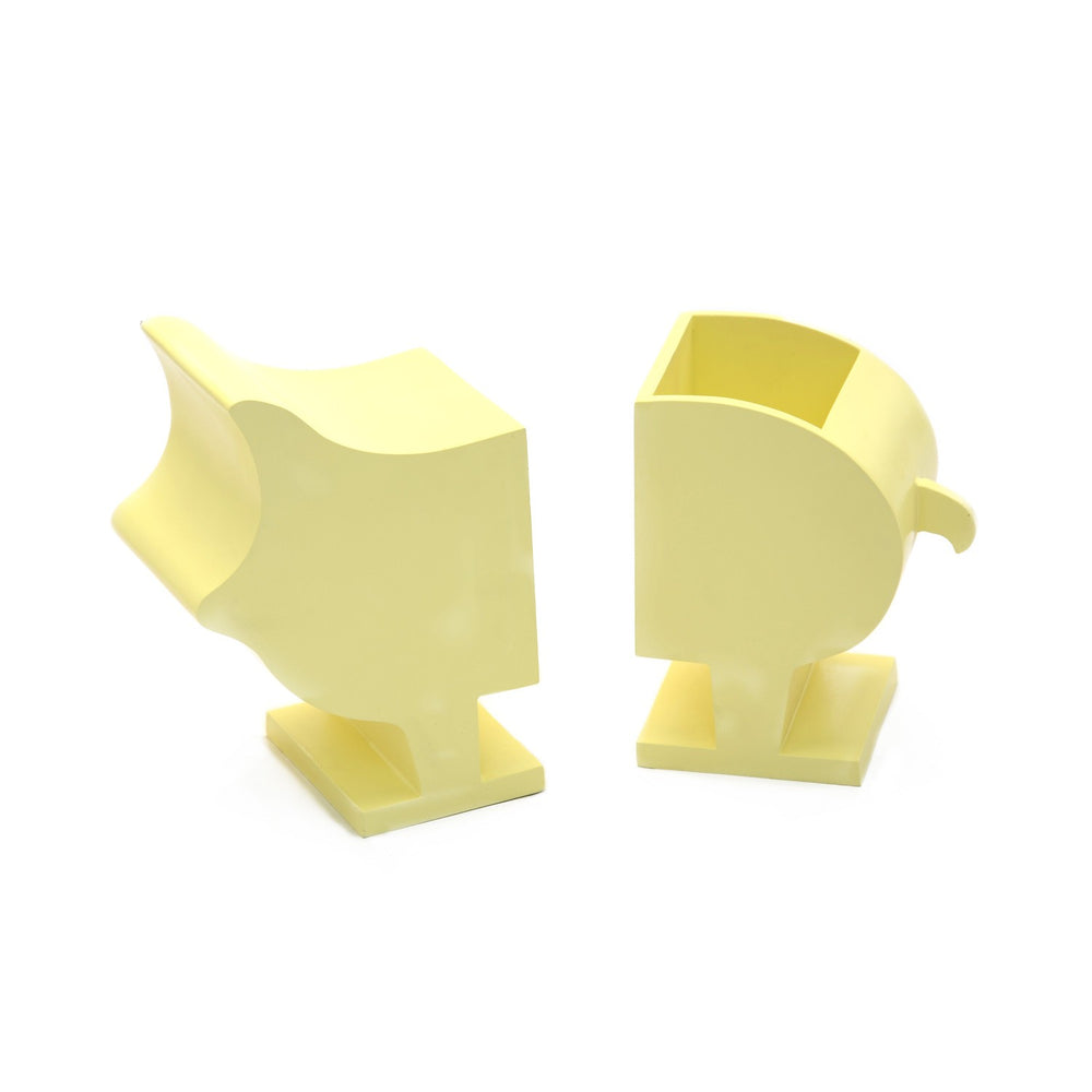 Piggy Bookends With Stationary Stand: Yellow