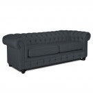Rathburn Chesterfield 3 Seater Sofa: Smoke Grey, Fabric