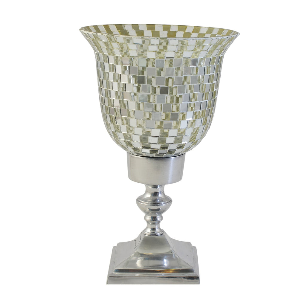 Silver Mosaic Candle Holder