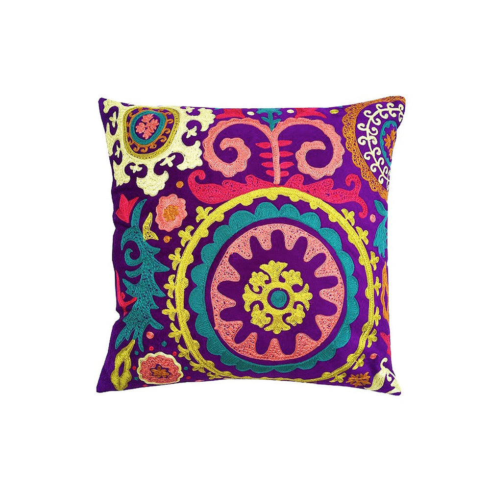 Suzani Purple Cushion Cover