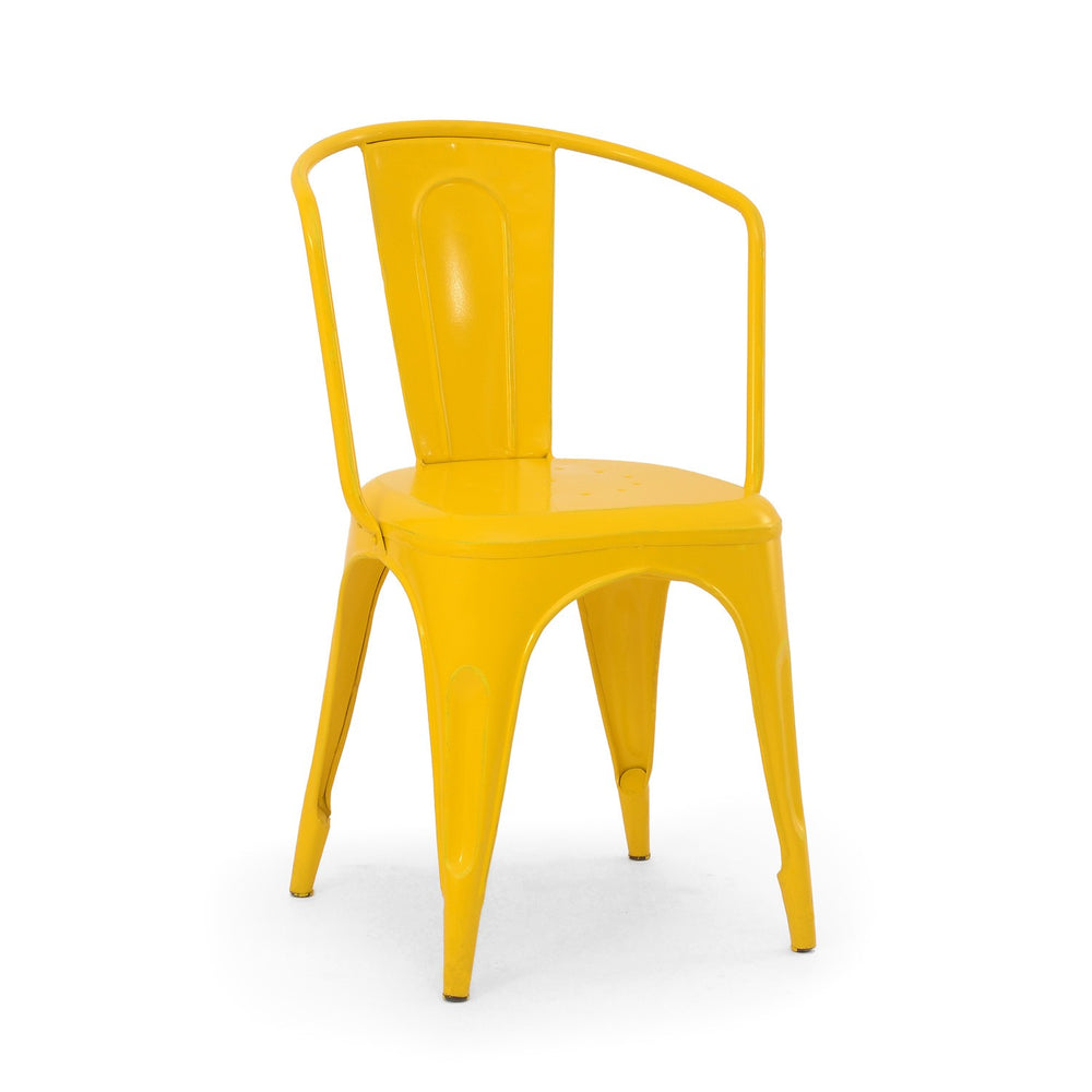 Tolix Wide Back Chair: Yellow