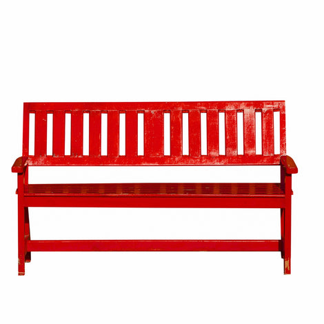 Slatted Back Bench: Red