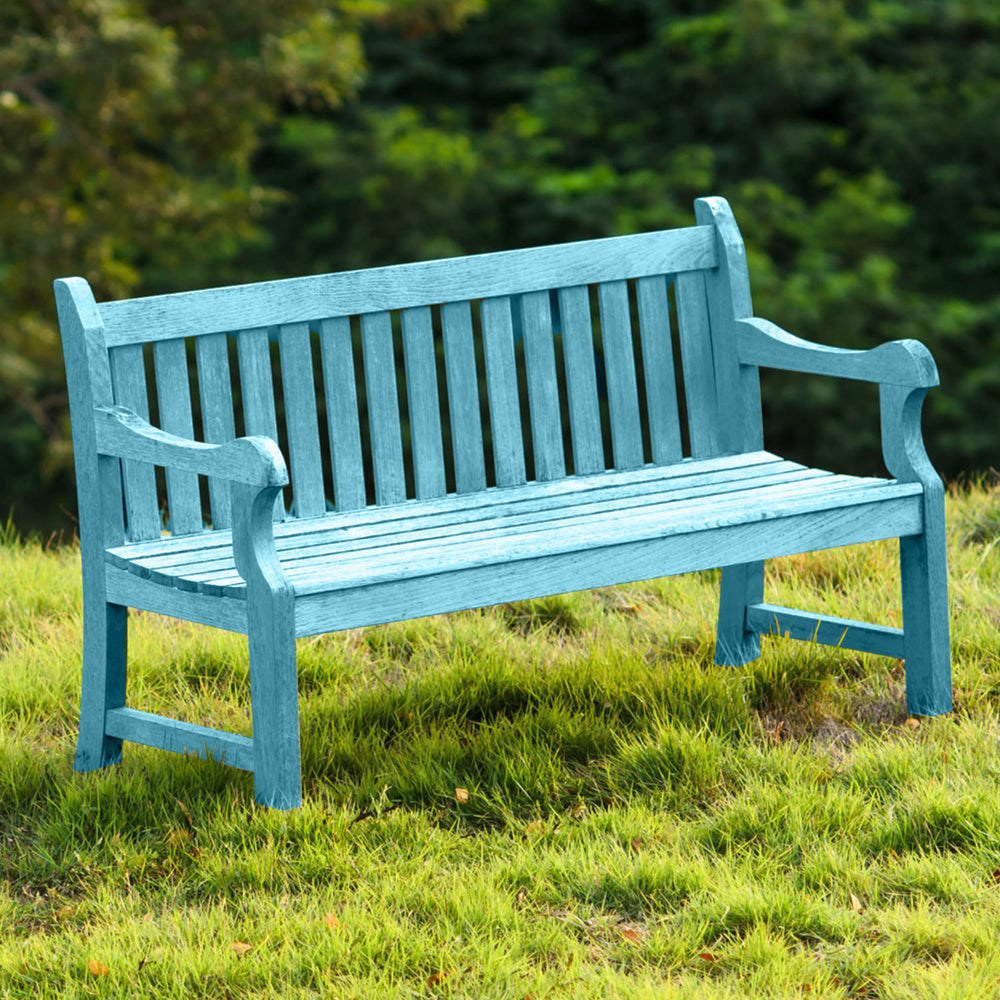 Wooden Bench: Antique Blue