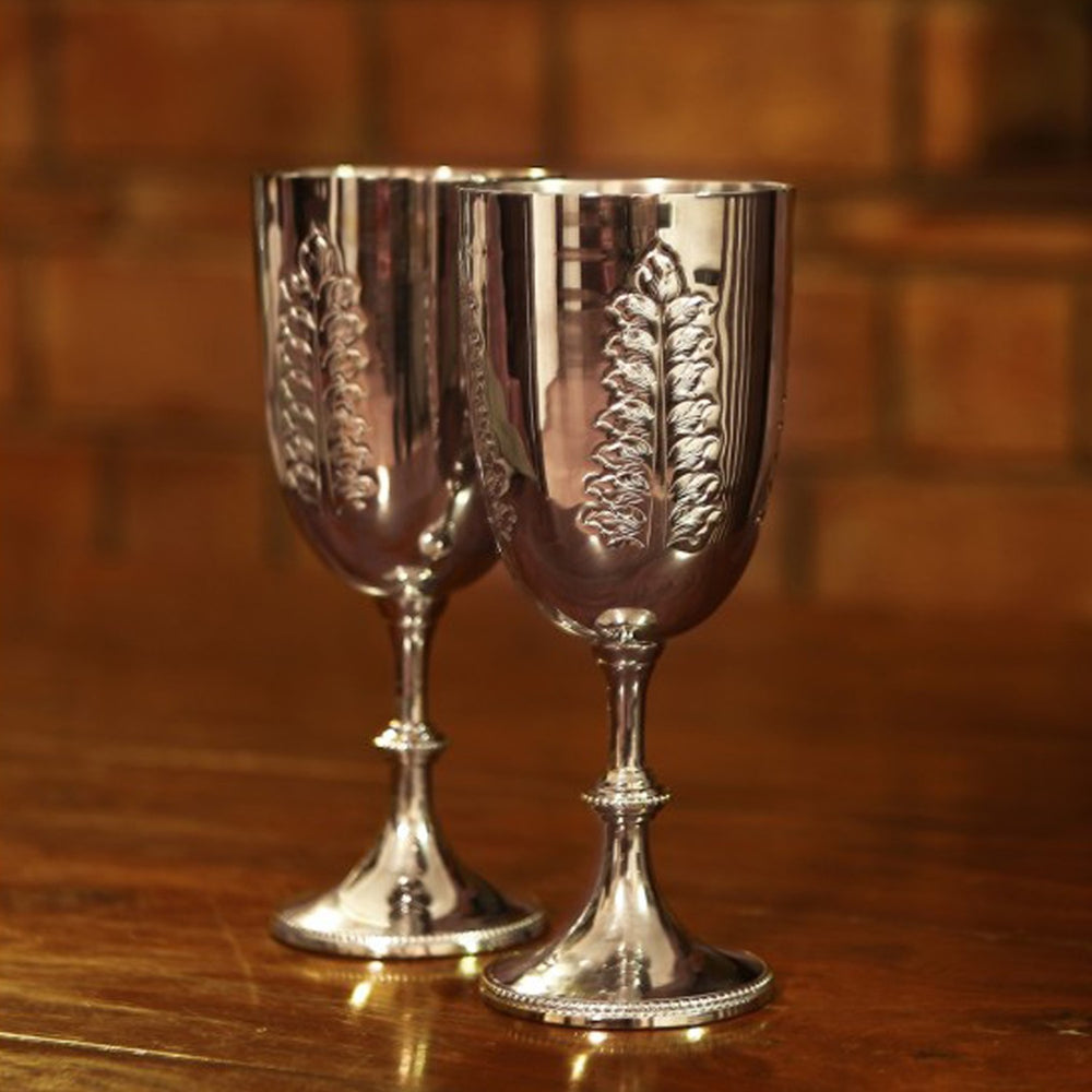 Nickel Plated Wine Glasses