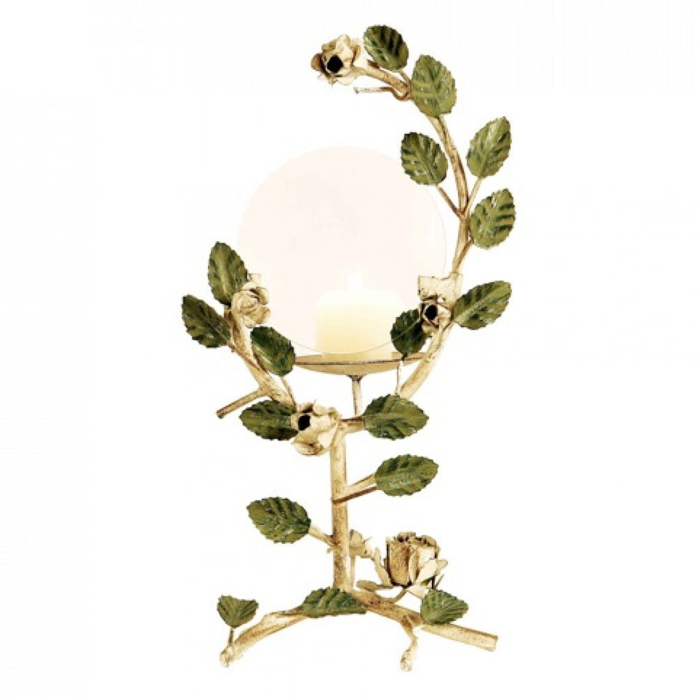 Leaf And Rose Candle Holder