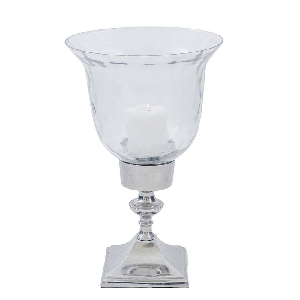 Clear Diamond Glass Hurricane Candle Holder