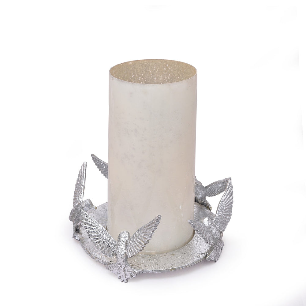Nickel Dove Candle Stand