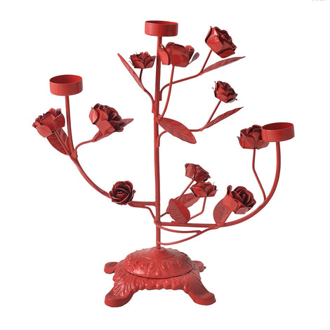 Red Rosebush Tea Light Holder