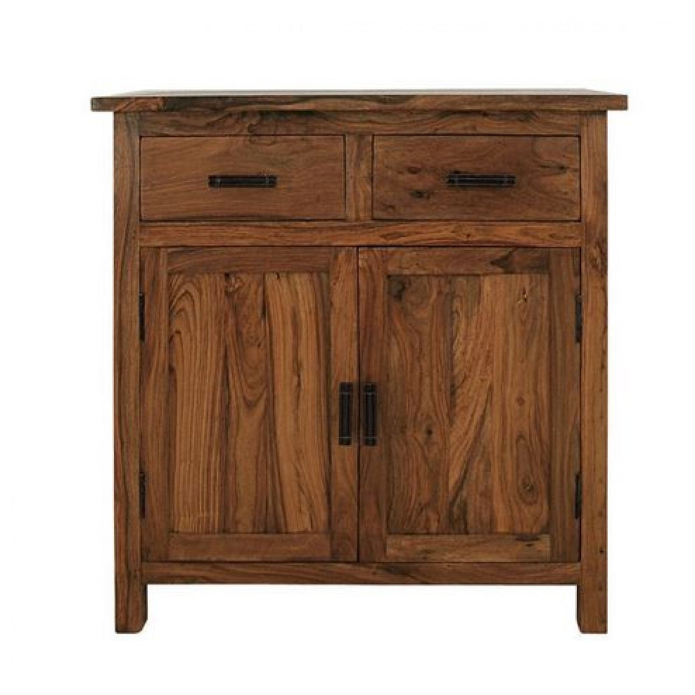 Natural Finish Cabinet With 2 Drawers