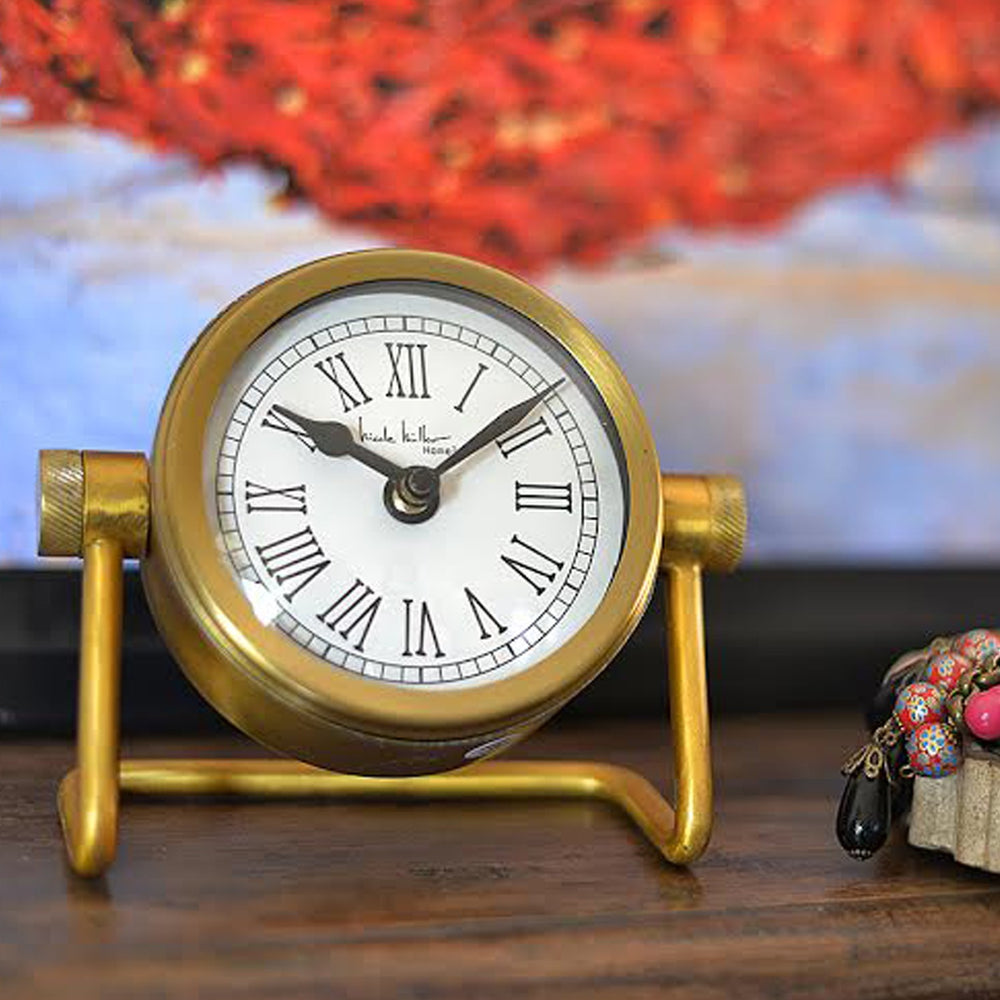 Gold Finish Desk Clock