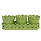 Planters With Tray: Green