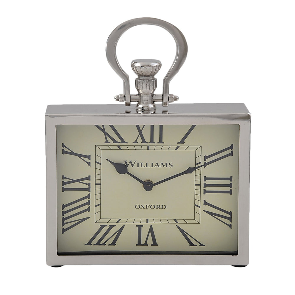 Rectangular Desk Clock: Silver