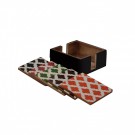 Multicolored Ikat Print Coasters: Color Center (Set Of 5)