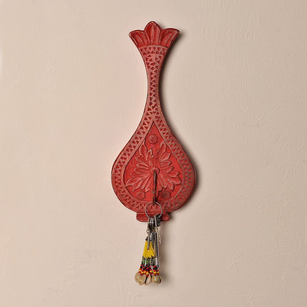 Wood Hook/ Hanger: Red