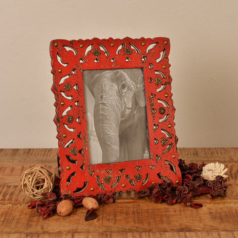 Distressed Red Photo Frame, 5 X 7