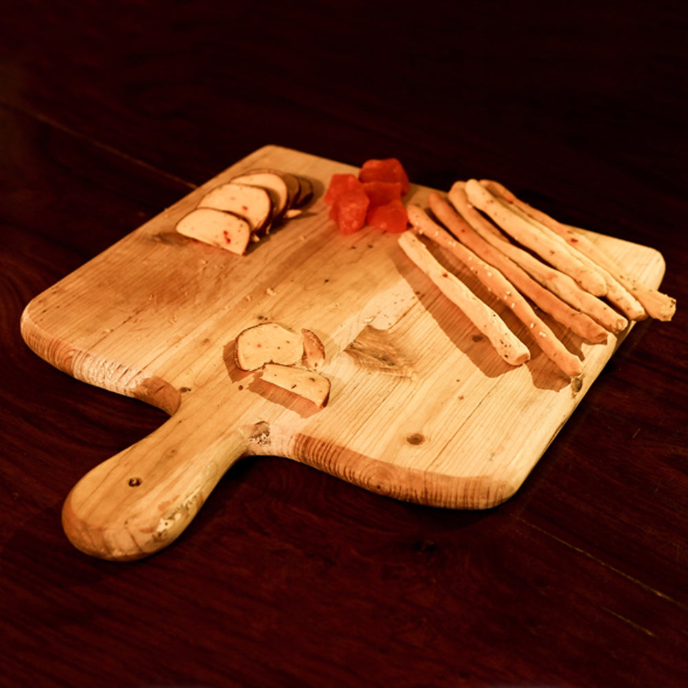 Rubberwood Square Platter With Handle