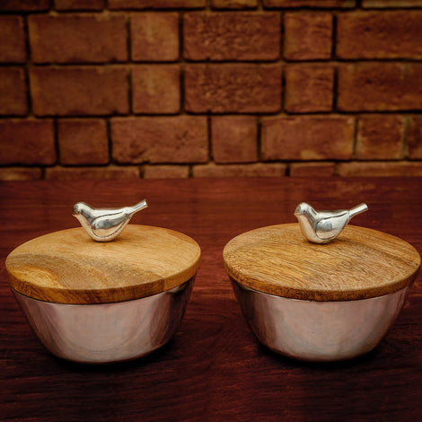 Bird Bowls With Lid (Set Of 2)