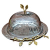 Cake Plate With Lid: Silver & Gold